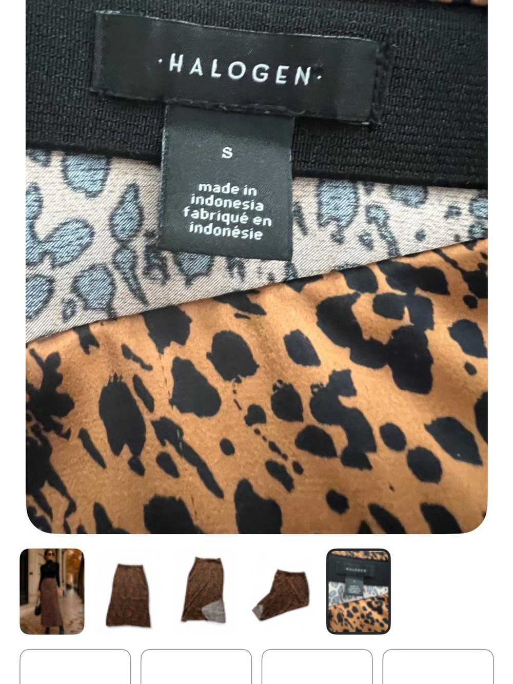 Halogen Leopard Print Maxi Skirt - Brown & Black Small - Picture 5 of 5